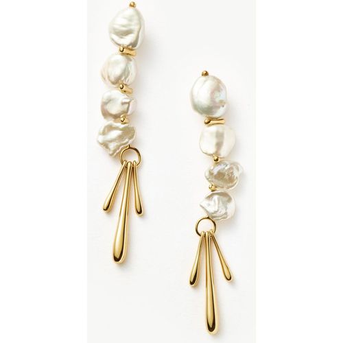 Keshi Pearl Sculptural Drop Earrings | Gold Plated/Pear