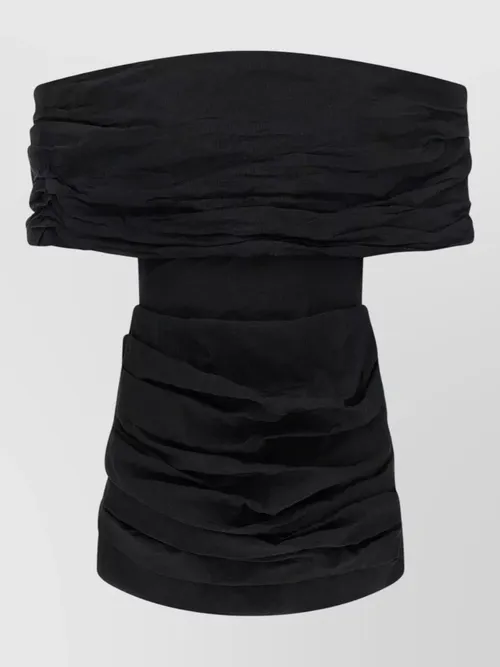 Magda Butrym - ruched off shoulder mini dress design