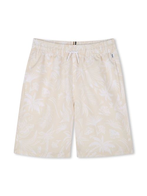Leaf-print swim shorts - Neutrals