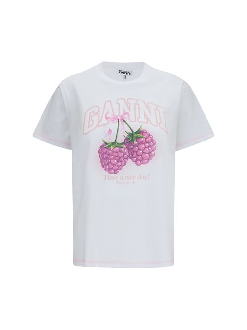 Raspberry Graphic T-Shirt — White