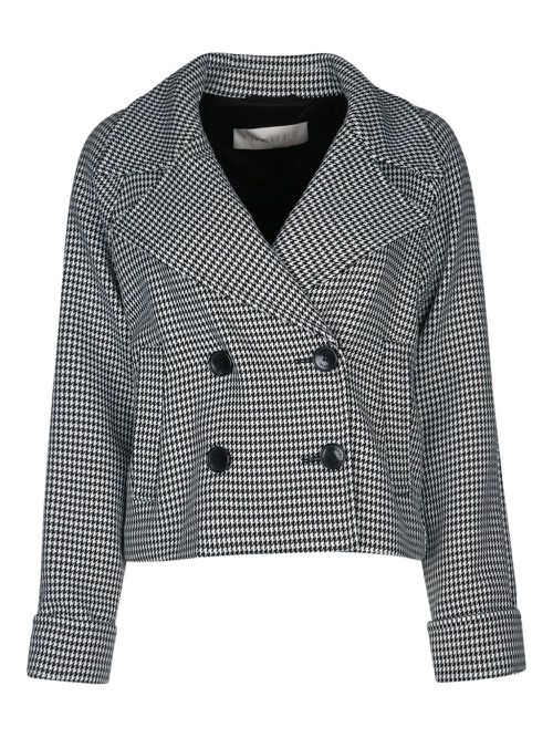I BLUES houndstooth double-breasted jacket - Black