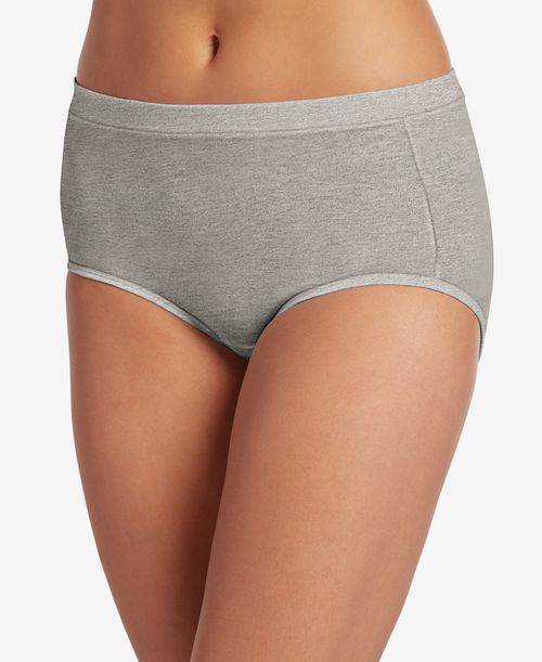 Cotton Stretch Brief 1556, available in extended sizes - Light Grey Heather