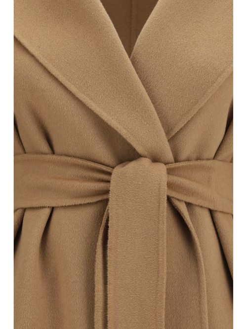 Wool, Cashmere & Silk Robe Coat — Camel