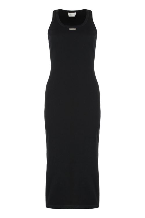 Ribbed Cotton Sleeveless Midi Dress