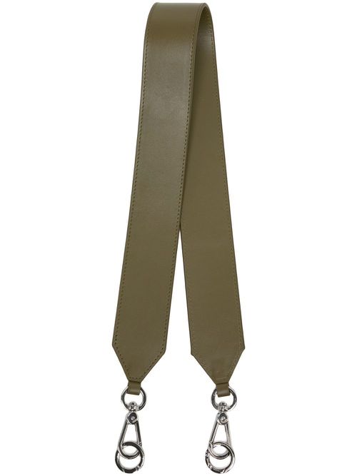 Logo-print leather shoulder strap - Green