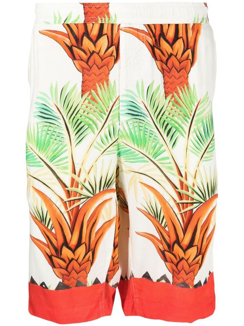 Date Palm motif-print Bermuda shorts - Neutrals