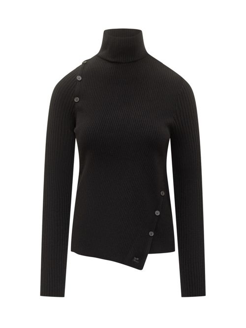 Black Knitted Turtle Neck Sweater