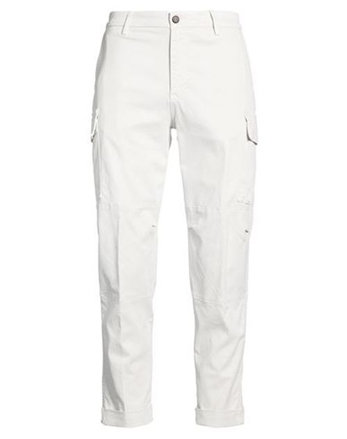 Platinum Man Pants Off white Size 33 Cotton, Lyocell, Silk, Elastane