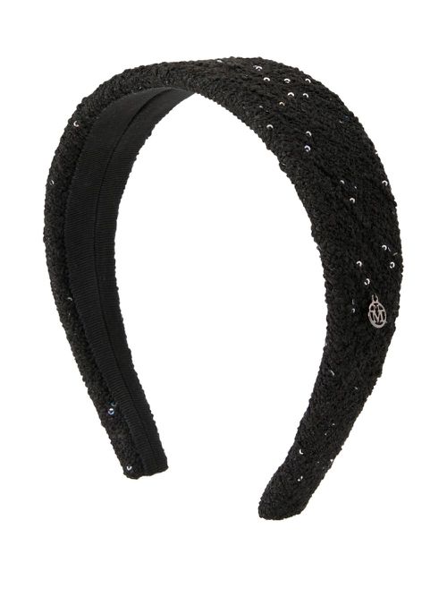Sequin-embellished headband - Black