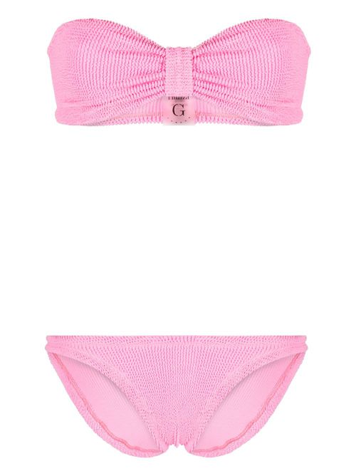Jean crinkled bikini - Pink