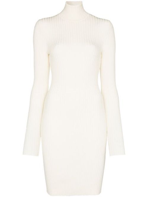 Ribbed knit fitted mini dress