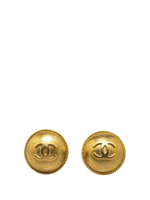1995 Gold Plated CC Clip On costume earrings