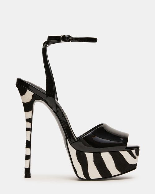 Steve Madden Women's Jezzica Black/zebra Platform Heels - Black Zebra - - Leather
