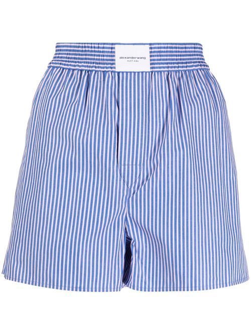Striped cotton boxer shorts - Blue