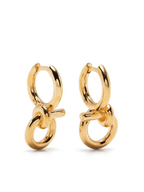 Gold Vermeil Tied Hoop Earrings - Women's - Gold