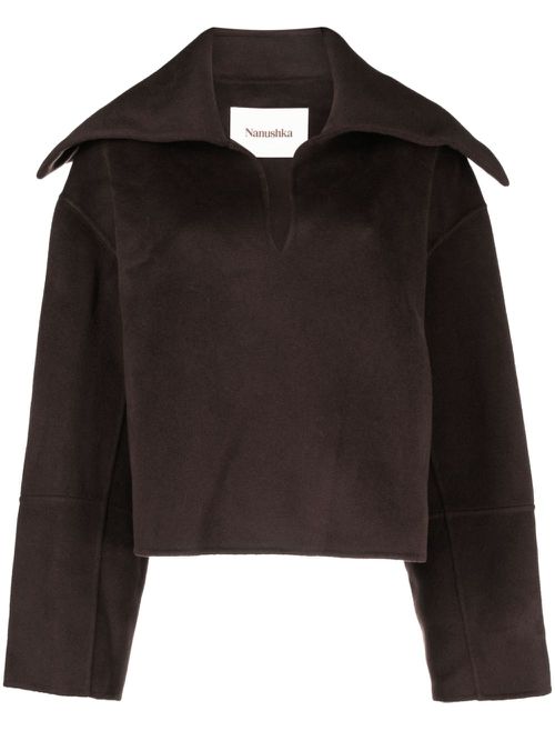 Maxe V-neck knitted jumper - Brown