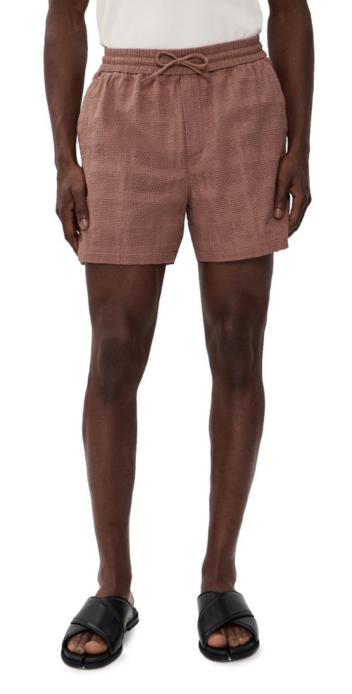Charlie Knit Shorts Cognac Red