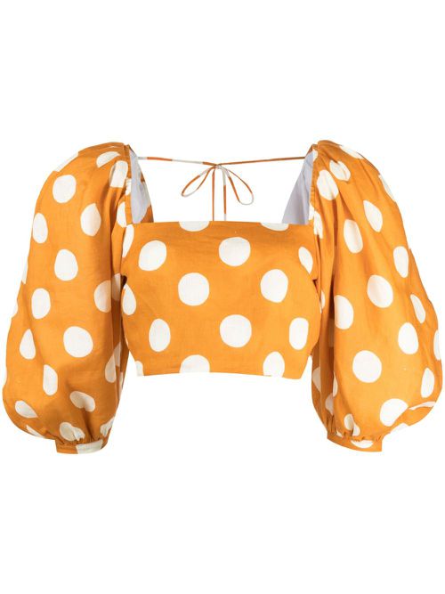Sami polka dot-print cropped blouse - Orange