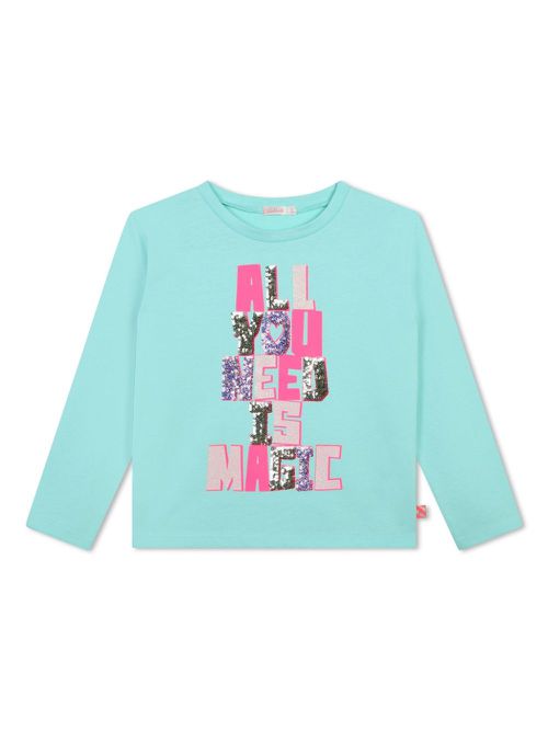 Sequin-embellished cotton T-shirt - Green