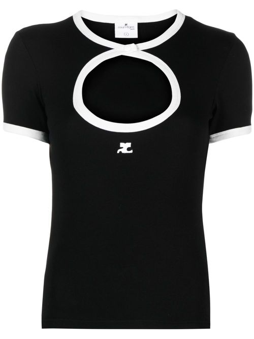 Cut-out cotton top - Black