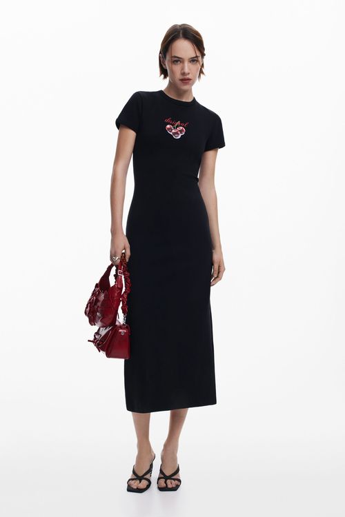 Ribbed midi dress cherrie