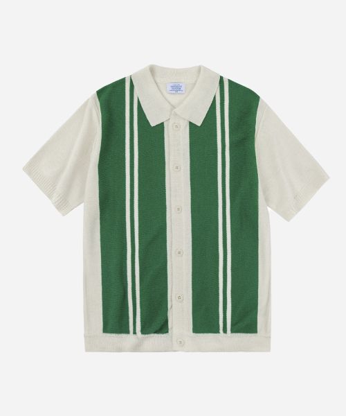 Cosmic cardigan shirt short sleeve knit green