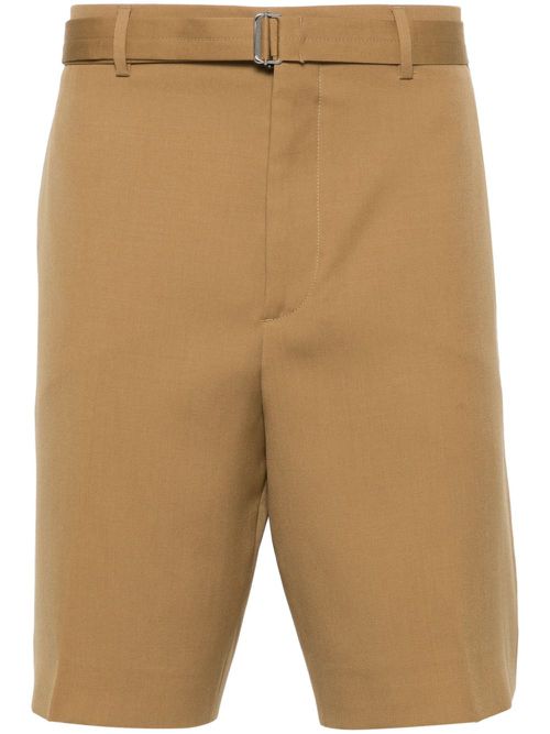 Pressed crease wool shorts - Brown