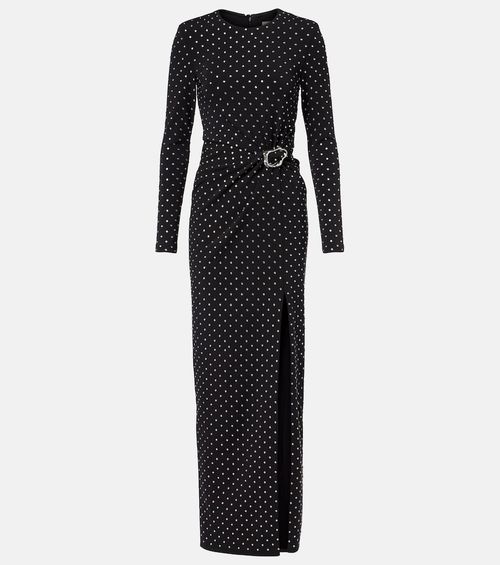 Embellished gathered jersey gown