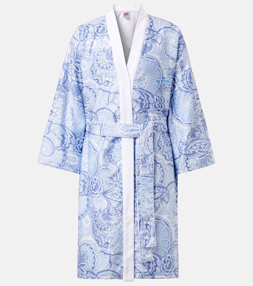 Printed cotton bathrobe