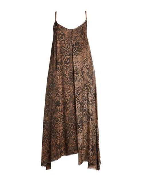 Woman Midi dress Brown Size S Rayon, Viscose