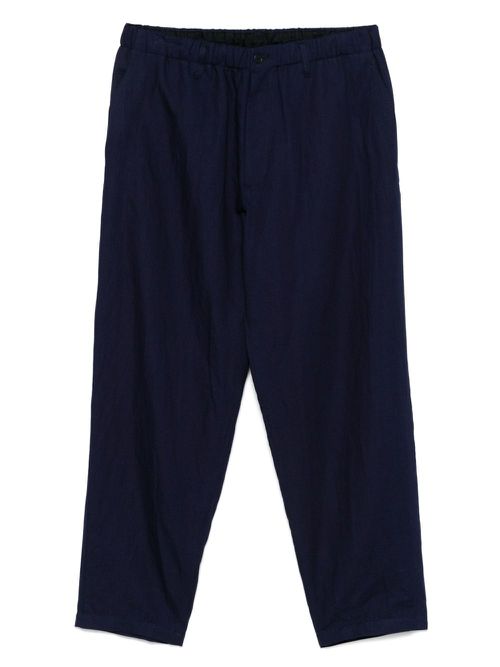 Yohji Yamamoto slub-texture trousers - Blue
