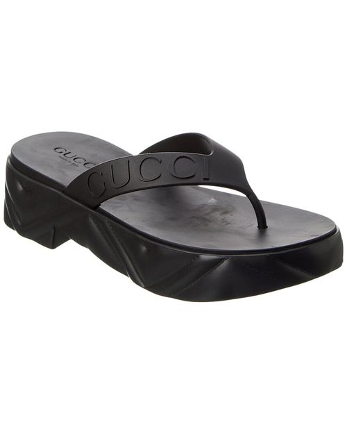 Gucci Logo Rubber Platform Sandal