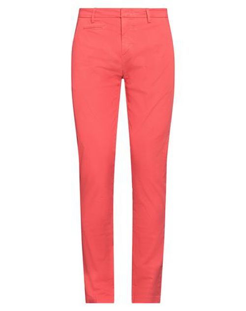 Man Pants Red Size 34 Cotton, Elastane