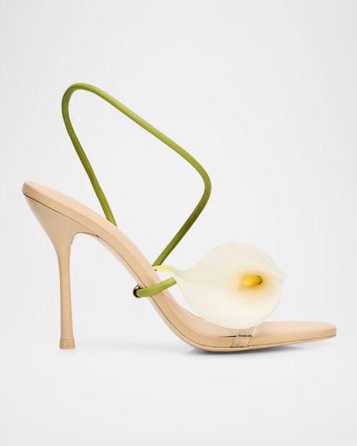 110mm Cassidy Floral Leather Sandals