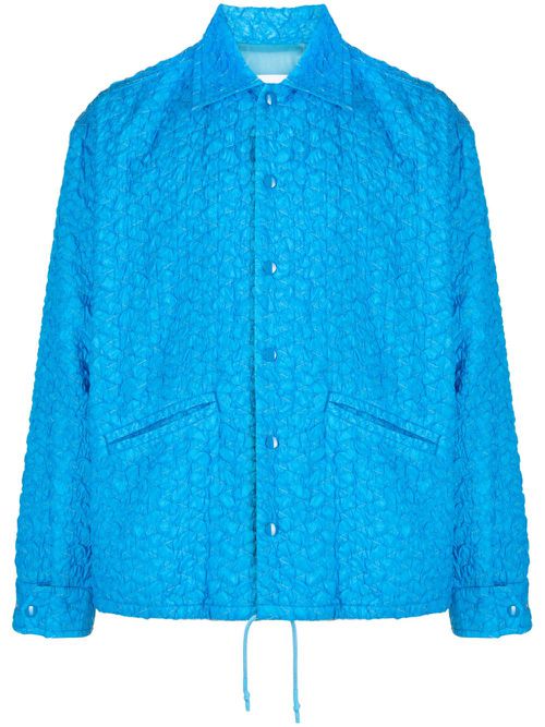 Textured shirt jacket - Blue