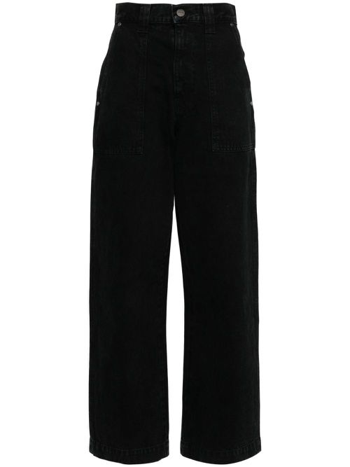 Hewitt high-rise wide-leg jeans - Black