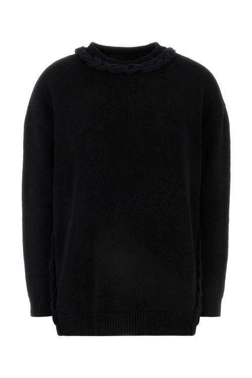 Virgin Wool Crew Neck Sweater — Black
