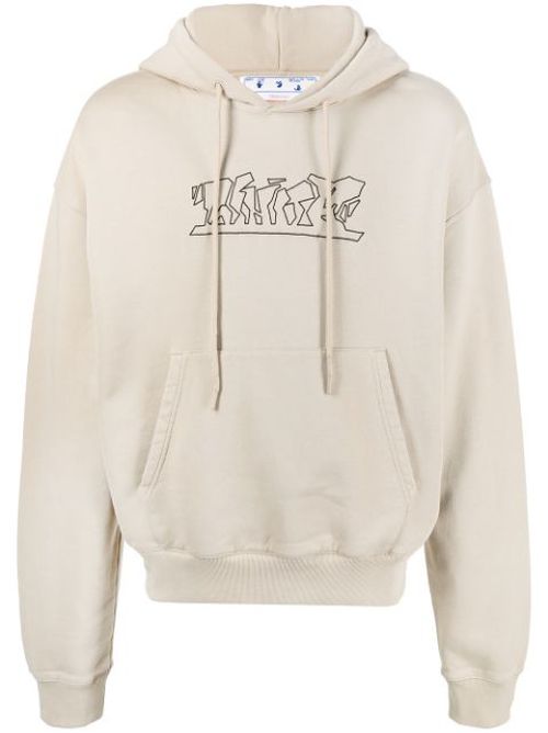 Logo-embroidered cotton hoodie