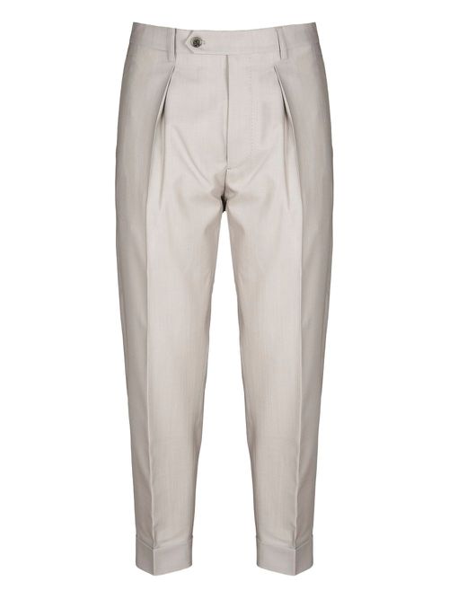 Pleated tapered trousers - Grey