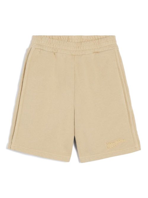 Logo-embroidered shorts - Neutrals