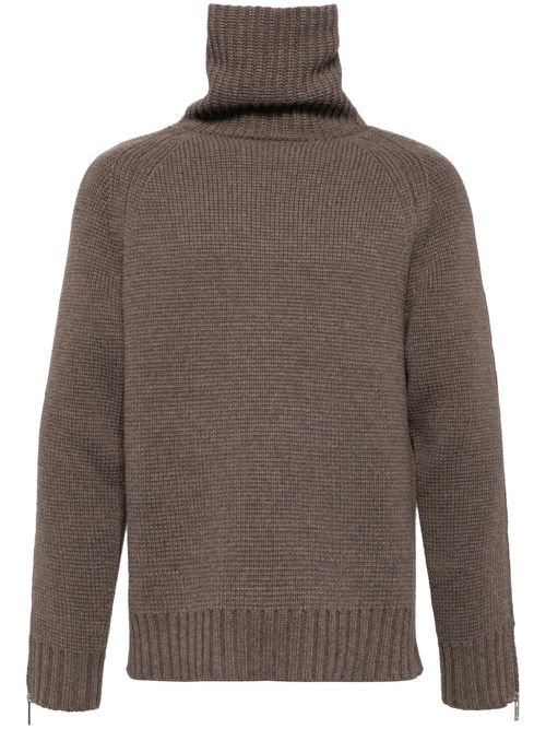 Suitcase turtleneck jumper - Brown