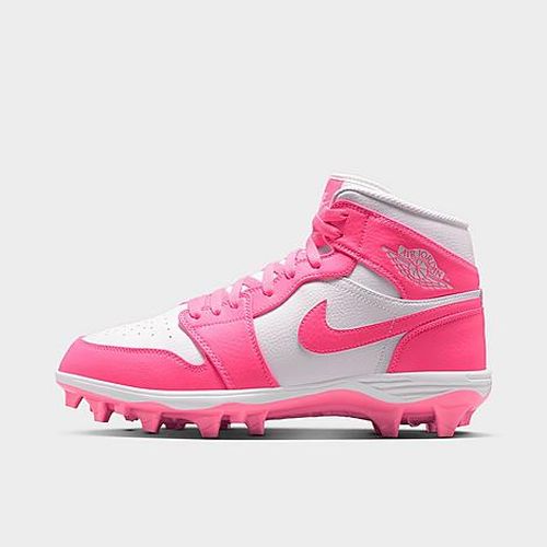 Men's 1 Mid TD Football Cleats in Digital Pink/White
