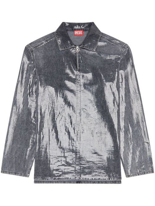 D-Brad-S high-shine denim shirt - Black