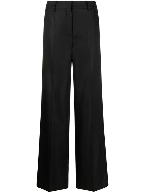 High-waisted straight-leg trousers - Black