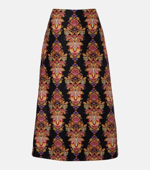 Cornucopia wool-blend midi skirt