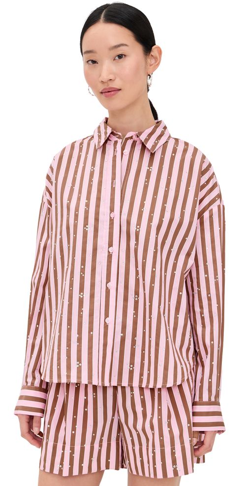 Jelief Rhinestone Shirt Combo1 Young Rose
