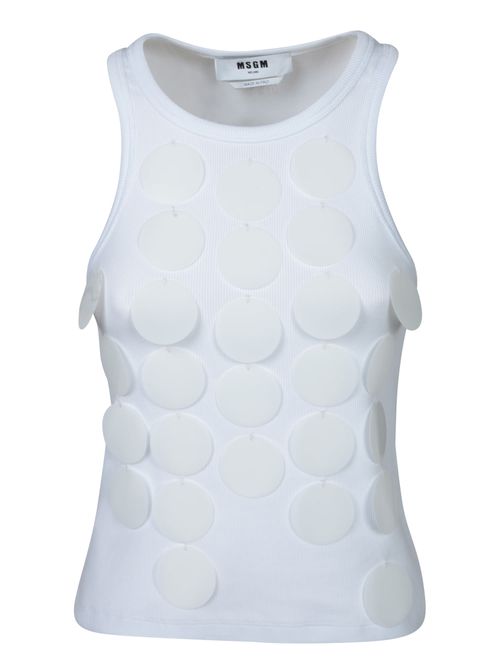 White Sequin Tank Top