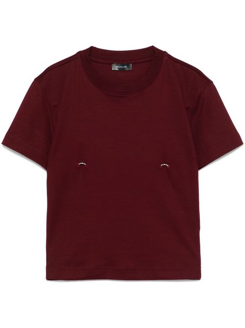 Piercing-detail T-shirt - Red
