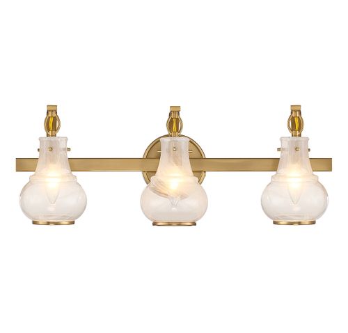 Warm Brass Three Light Bathroom Vanity from the Adams Collection