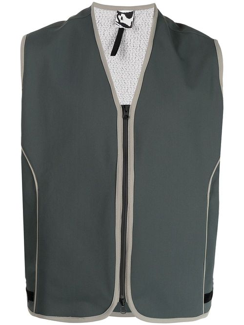 Sleeveless zip-up gilet - Green